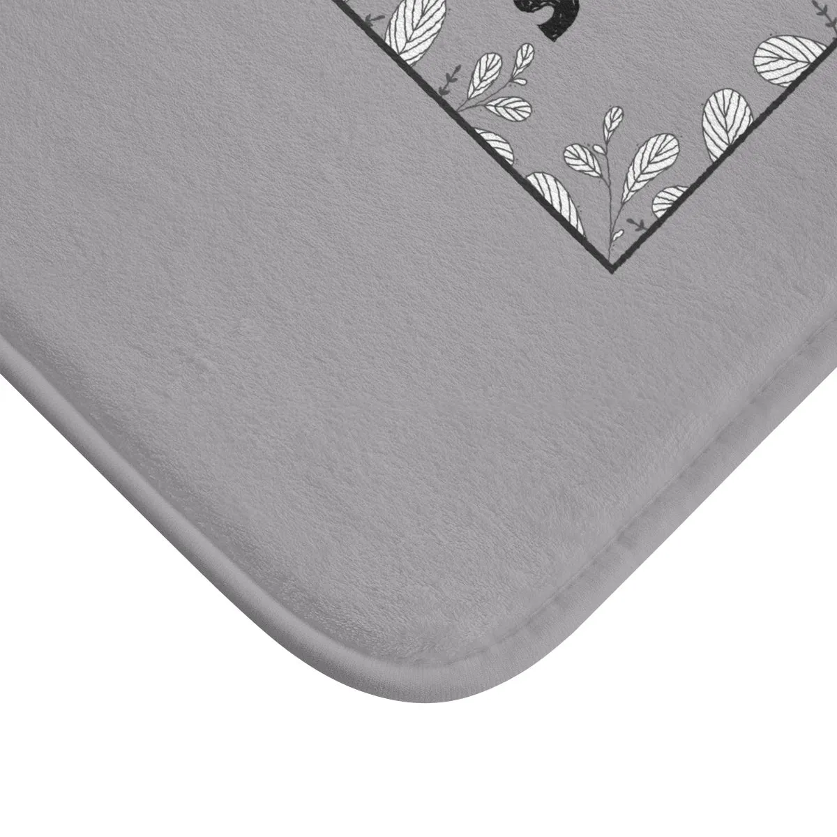 Gray Motivational Bath Mat, "Creative Adult Is The Child Survived" Inspirational Quote Bath Mat- Printed in USA