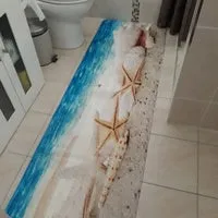 Home Decor Starfish Sea Shell Bathroom Carpets Rugs Bath Mat Bath Rugs Anti-slip Kitchen Mats Bathroom Mat Bathroom Carpets