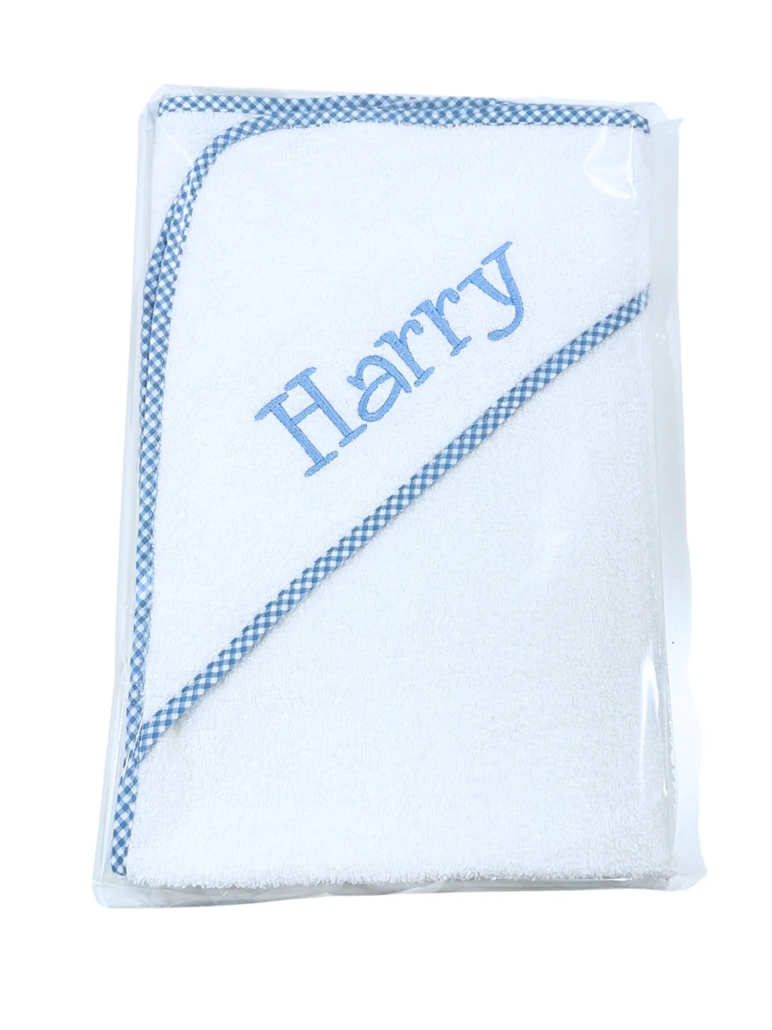 HOODED GINGHAM TOWEL & WASH CLOTH SET