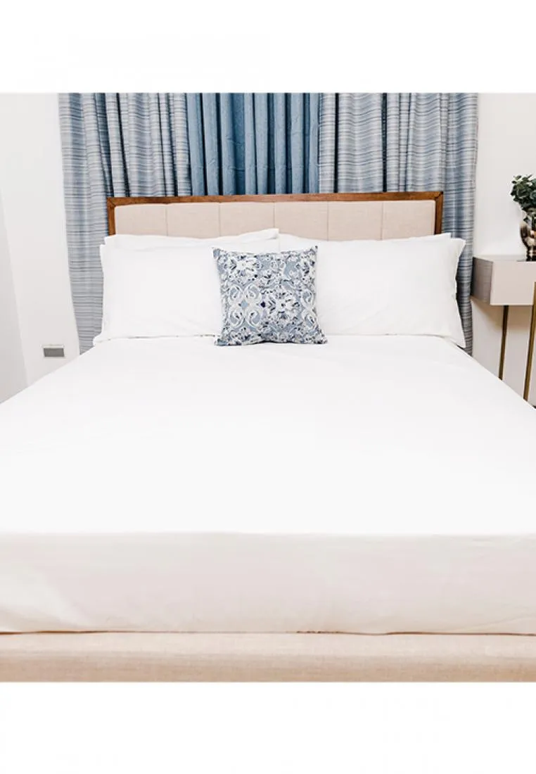 Jacquard Stripes Bedsheet Fitted Sheet - Twin with 1pc Flat Sheet and 2pc Pillow Case