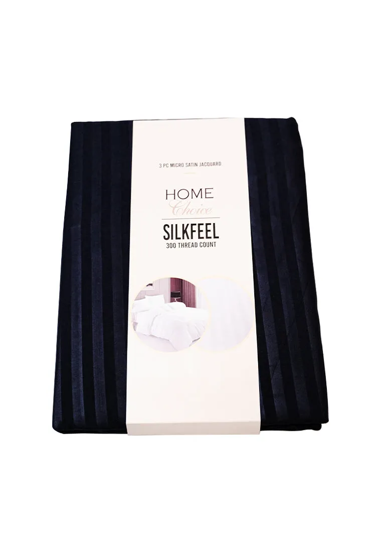 Jacquard Stripes Bedsheet Fitted Sheet - Twin with 1pc Flat Sheet and 2pc Pillow Case