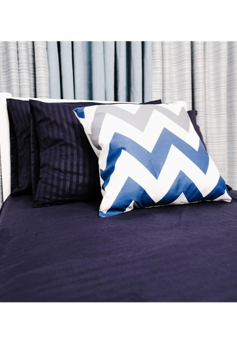 Jacquard Stripes Bedsheet Fitted Sheet - Twin with 1pc Flat Sheet and 2pc Pillow Case