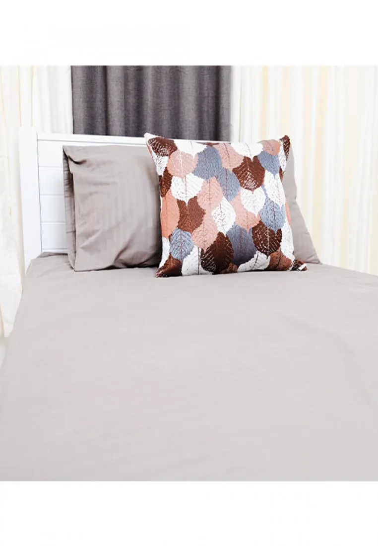 Jacquard Stripes Bedsheet Fitted Sheet - Twin with 1pc Flat Sheet and 2pc Pillow Case