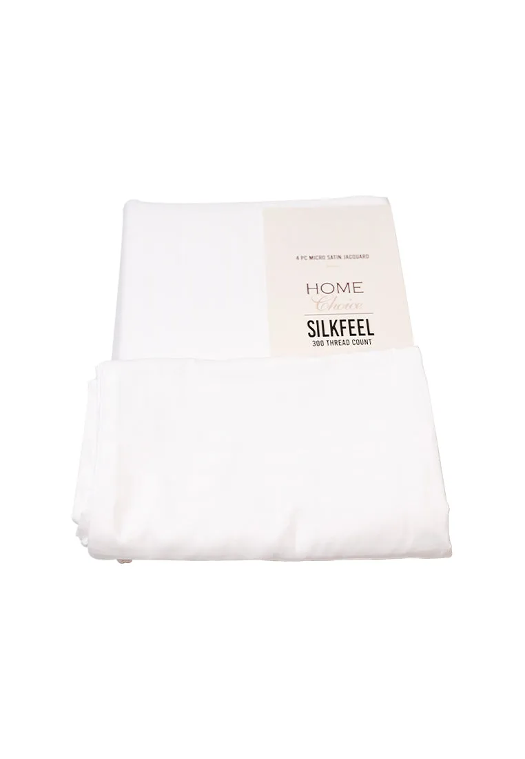 Jacquard Stripes Bedsheet Fitted Sheet - Twin with 1pc Flat Sheet and 2pc Pillow Case