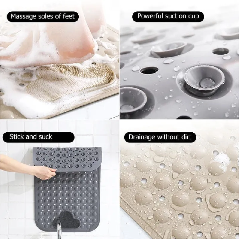 Mauvelous Pink Nonslip Foot Massager & Exfoliator Shower Mat