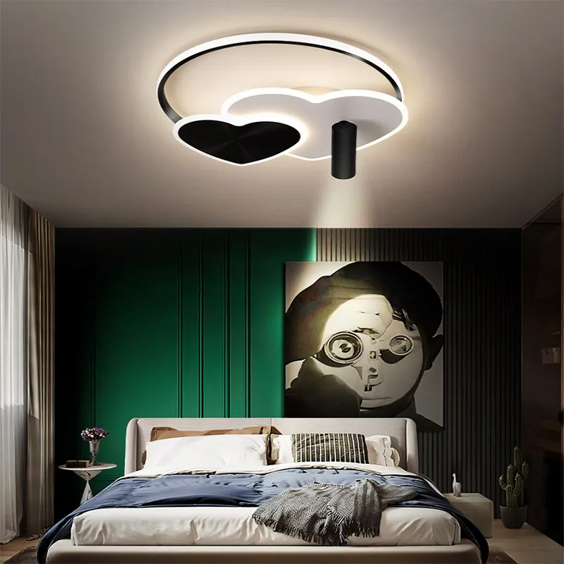 Modern heart-shaped LED spotlight ceiling light bedroom study led light ceiling children&#39;s room indoor lighting fixtures lamps