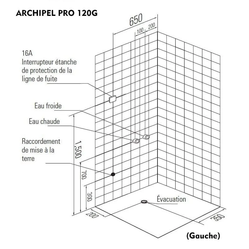 Sauna Hammam HAMMAM SHOWER CABIN DUO ARCHIPEL® PRO 120G BLACK (120X85CM) - 2 PLACES - MK53019691