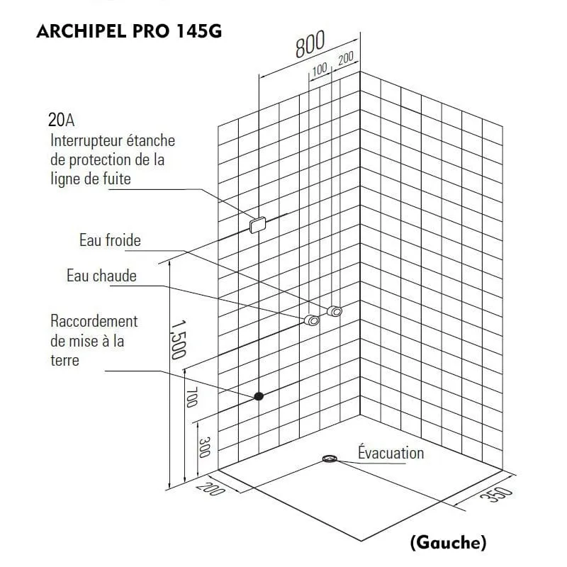 Sauna Hammam HAMMAM SHOWER CABIN DUO ARCHIPEL® PRO 145G (145X95CM) - 2 PLACES - MK53019697
