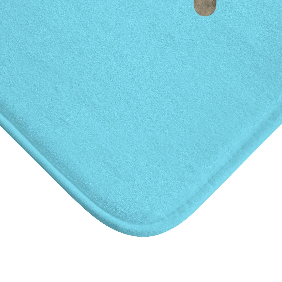 Sky Blue Motivational Bath Rug, Designer Inspirational Art Bathroom Mat- Printed in USA