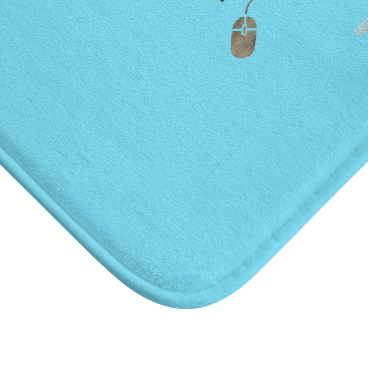Sky Blue Motivational Bath Rug, Designer Inspirational Art Bathroom Mat- Printed in USA
