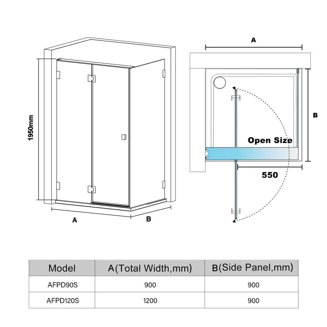 Sleek and Stylish 10mm Black Fully Frameless Shower Screen Enclosure
