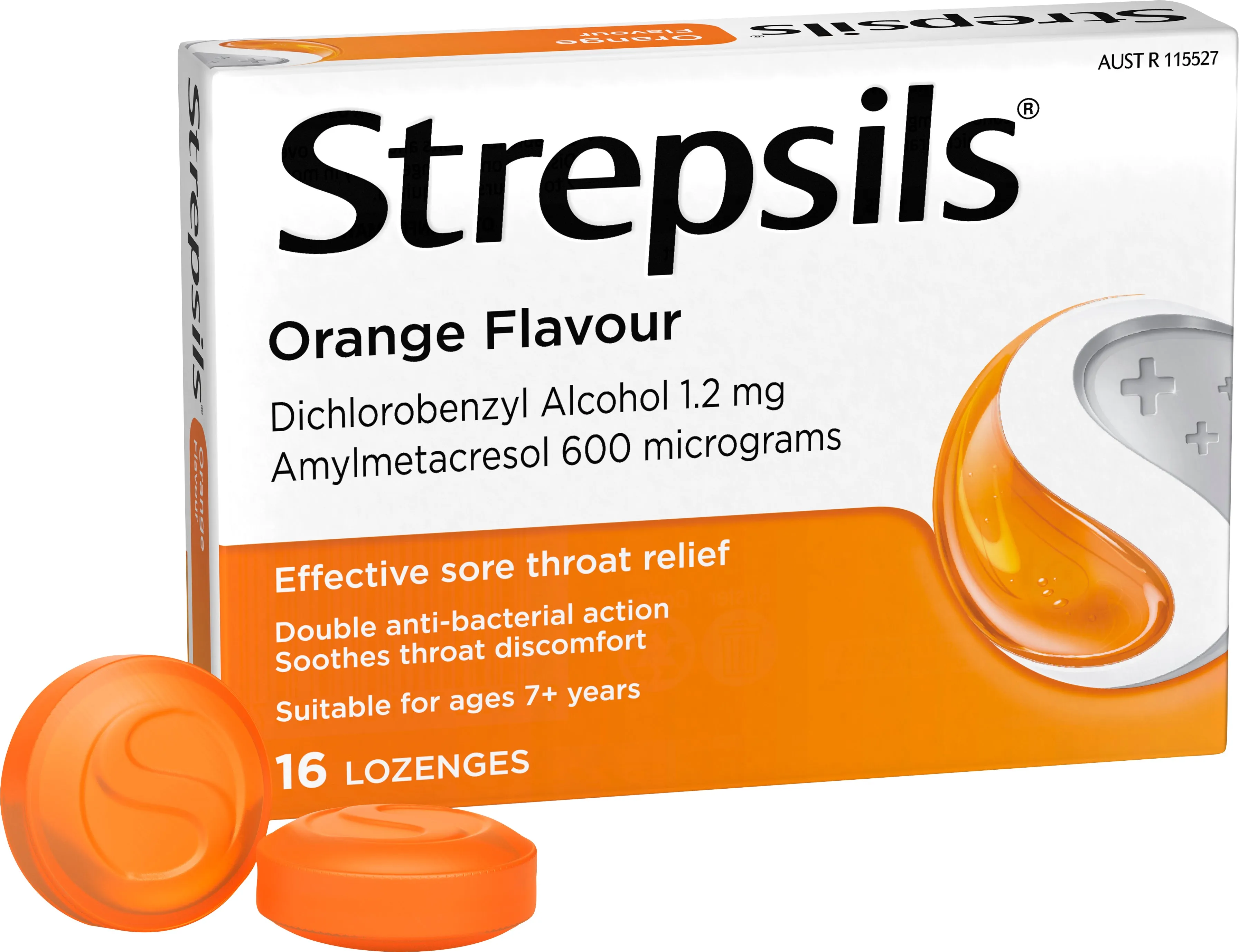 Strepsils Sore Throat Relief Orange 16 Pack
