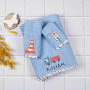 Tiny Snooze Kids Towels (Set of 3)- Blue