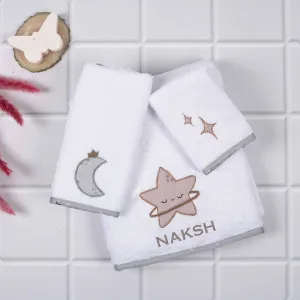 Tiny Snooze Kids Towels (Set of 3)- White