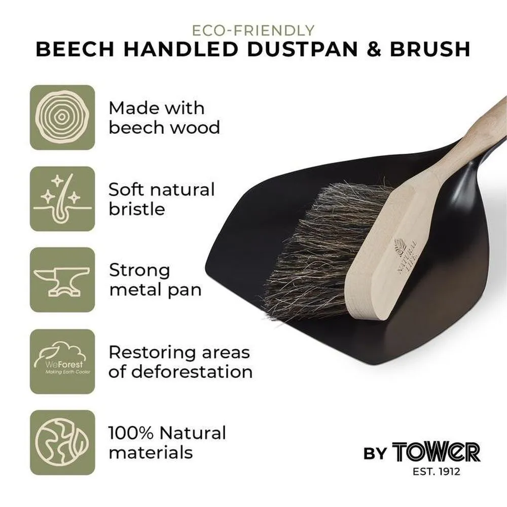 Tower Natural Life Dustpan & Brush