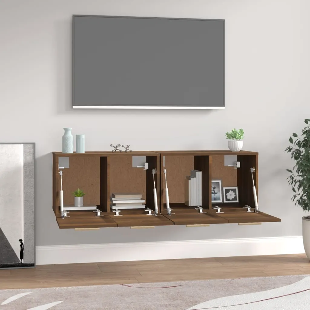 vidaXL Wall Cabinets 2 pcs Brown Oak 60x36.5x35 cm Engineered Wood