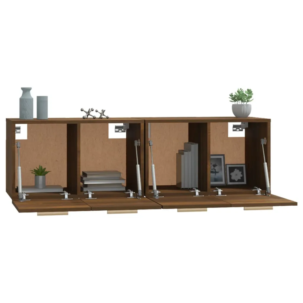 vidaXL Wall Cabinets 2 pcs Brown Oak 60x36.5x35 cm Engineered Wood