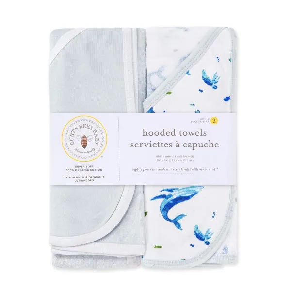 Whale of a Tale Organic Hooded 2 Pack Towels